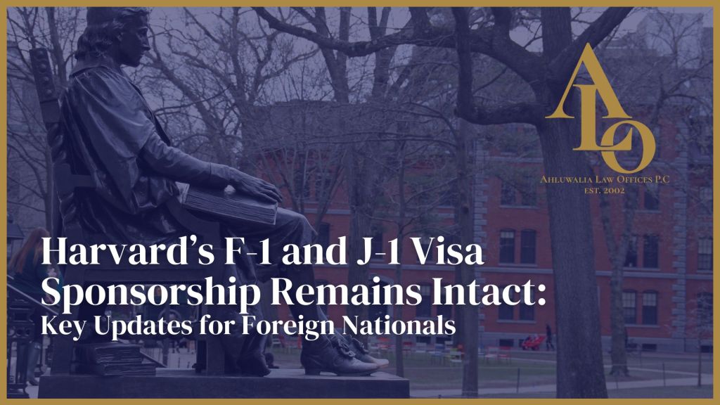 Harvard F-1 and J-1 Visa Sponsorship Status